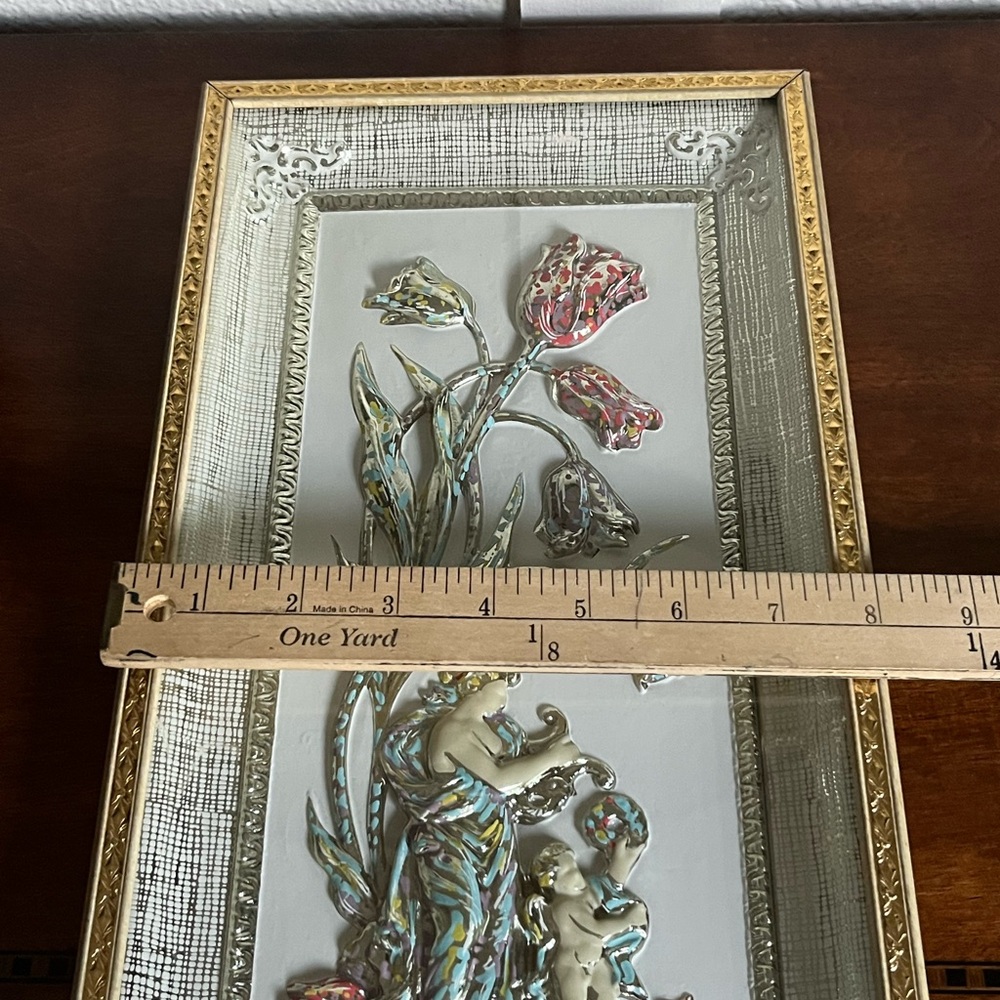 Vintage Metalcraft Four Seasons Framed Metal Wall Art Spring Summer Set Of 2 - Picture 13 of 13
